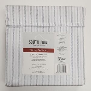 South Point Home Fashions Twin/Twin XL Sheet Set - White and Gray